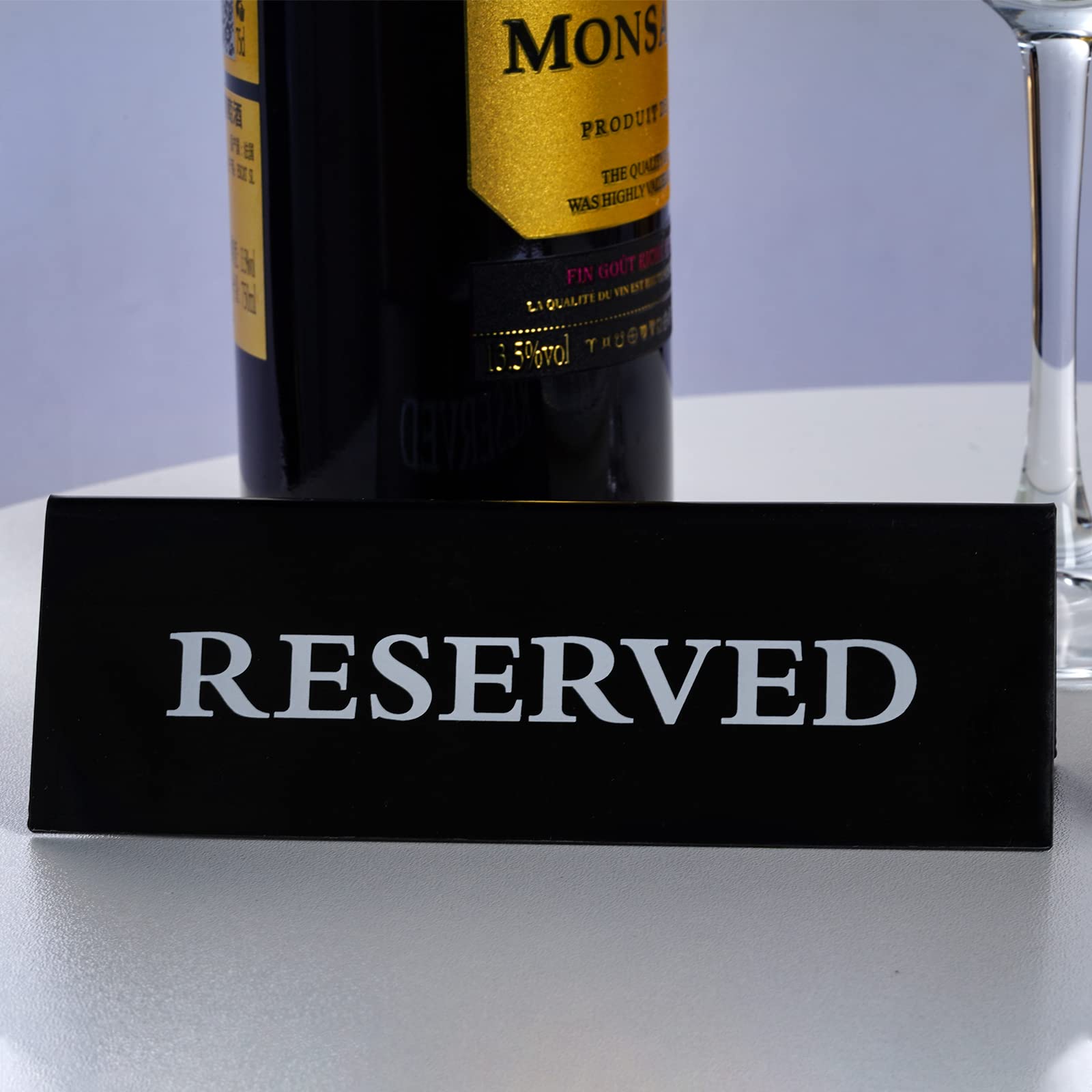 12 Pieces Reserved Table Sign For Wedding Table Acrylic Reservation Signs For Tables Black Reserved Seat Signs For Restaurants W